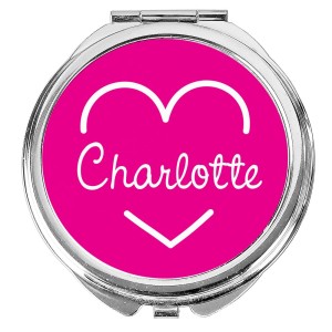 
                            Personalised Pink Name Compact Mirror