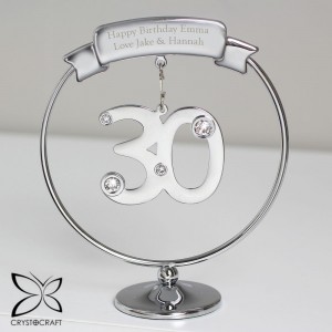 
                            Personalised Crystocraft 30th Celebration Ornament