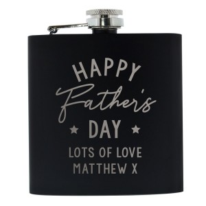 
                            Personalised Father's Day Black Hip Flask