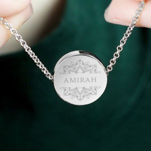 
                            Personalised Sentiment Eid and Ramadan Disc Necklace and Box