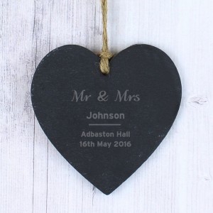 
                            Personalised Classic Slate Heart Decoration