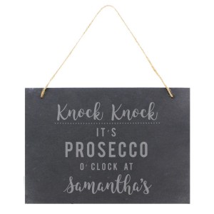 
                            Personalised Prosecco O'Clock Large Hanging Slate Sign