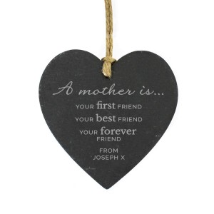 Personalised "A Mother Is" Slate Heart Decoration
