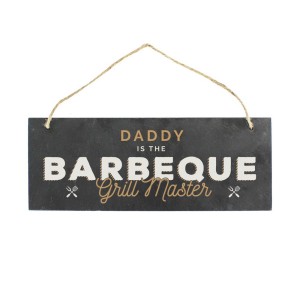 
                            Personalised "Barbeque Grill Master" Printed Hanging Slate Plaque