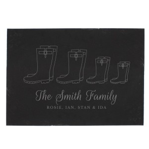 
                            Personalised Welly Boot Family of Four Slate
