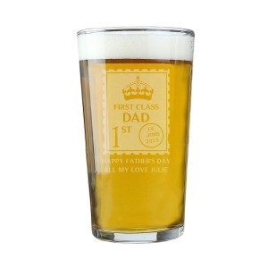 Personalised 1st Class Pint Glass