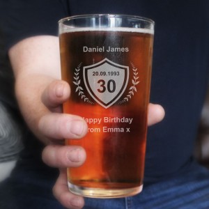 
                            Personalised Age Crest Pint Glass