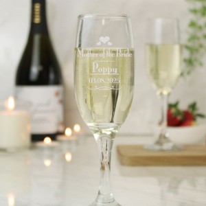 Personalised Decorative Wedding Mother of the Bride Glass Flute