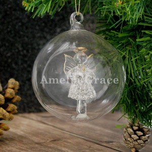 
                            Personalised Name Only Angel Glass Bauble