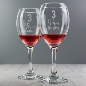 
                            Personalised Years As... Wine Glass Set