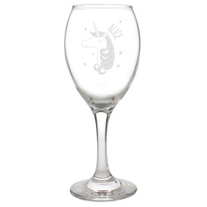 
                        Personalised Unicorn Engraved Wine Glass