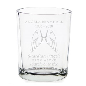 
                            Personalised Guardian Angel Wings Votive Candle Holder