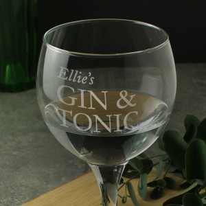 
                            Personalised Gin & Tonic Balloon Glass with Gin Miniature Set