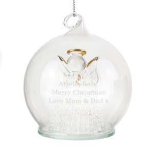 
                            Personalised Christmas Message LED Angel Bauble
