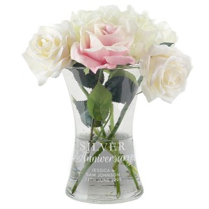 Personalised "Silver Anniversary" Glass Vase