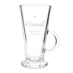 
                            Personalised Heart Latte Glass