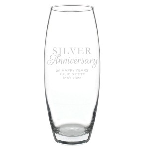 Personalised "Silver Anniversary" Bullet Vase