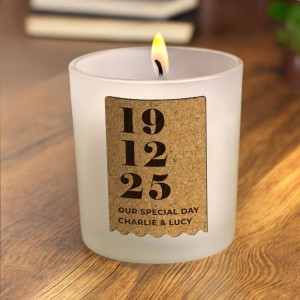 Personalised Anniversary Cork Label Candle Jar