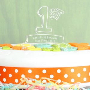 
                            Personalised Acrylic "1st" Celebration Cake Topper