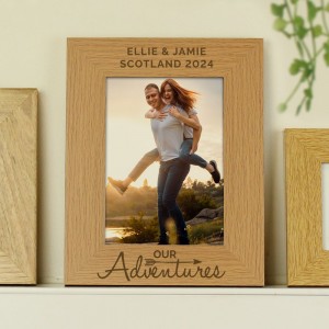 
                        Personalised Our Adventures 5x7 Wooden Photo Frame
