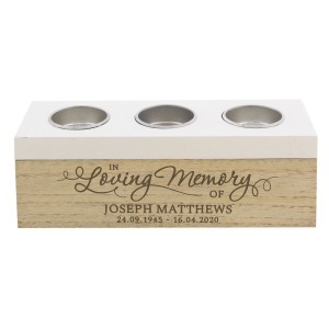 
                            Personalised In Loving Memory Triple Tea Light Box