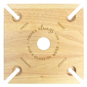 
                            Personalised ...Time For a Glass of Wine Four Wine Glass Holder & Bottle Holder