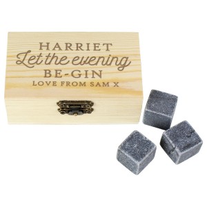
                            Personalised Let The Evening Be-Gin Cooling Stones