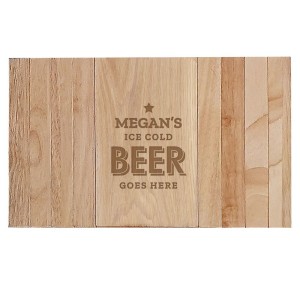 
                            Personalised Beer Goes Here Wooden Sofa Tray