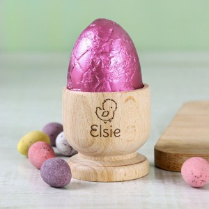 Personalised Chick Wooden Egg Cup