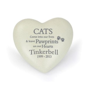 
                            Personalised Cat Pawprints Heart Memorial