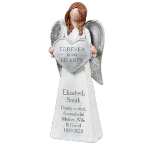 Personalised Forever In Our Hearts Memorial Angel Ornament