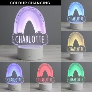 Personalised Rainbow LED Colour Changing Night Light