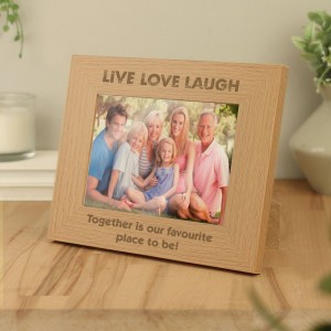 
                            Personalised Live Love Laugh 7x5 Landscape Wooden Photo Frame