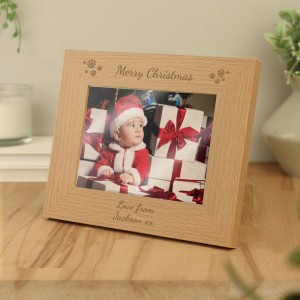 
                            Personalised Snowflake 5x7 Landscape Wooden Photo Frame
