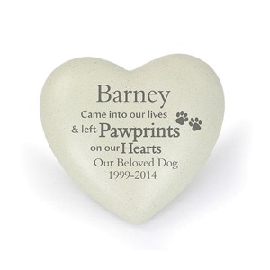 
                            Personalised Pet Pawprints Heart Memorial