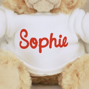 
                            Personalised Name Only Teddy Bear - Red