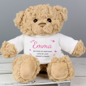 
                            Personalised Pink Name & Message Teddy Bear