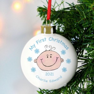 
                            Personalised Baby Boy My First Christmas Bauble