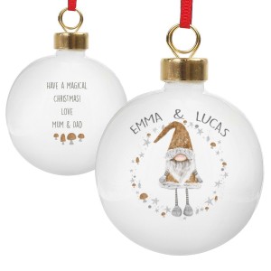 
                            Personalised Scandinavian Christmas Gnome Bauble