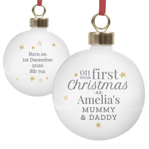 
                            Personalised "First Christmas as" Bauble