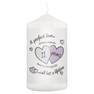 Personalised A Perfect Love Anniversary Pillar Candle