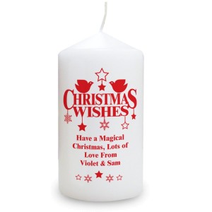 
                            Personalised Christmas Wishes Pillar Candle