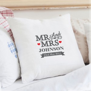 
                        Personalised Mr & Mrs Cushion