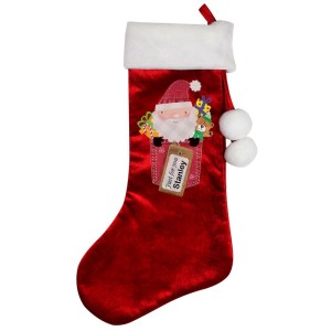 
                            Personalised Santa Claus Luxury Red Stocking