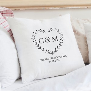 
                            Personalised Couples Heart Cushion Cover
