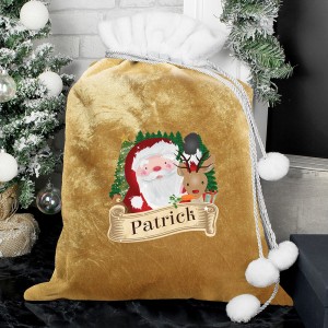 Personalised Christmas Santa Gold Sack