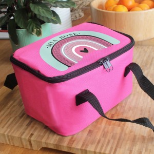 
                            Personalised Rainbow Pink Lunch Bag