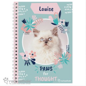 
                            Personalised Rachael Hale "Paws for Thought" Cat A5 Notebook