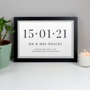 
                            Personalised Free Text Landscape A4 Black Framed Print