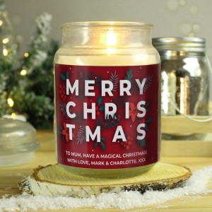 
                            Personalised Christmas Large Scented Jar Candle